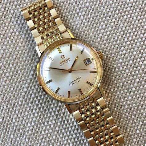 omega deville white gold watch|omega de ville vintage gold.